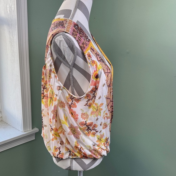 Free People Multicolor Floral Wrap Blouse - Picture 6 of 8